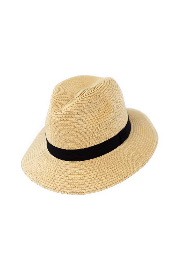 Fedora in Tan With Black Ribbon