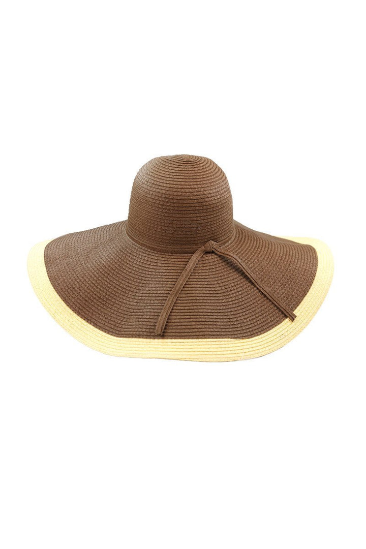Sun Hat in Brown with Tan Brim