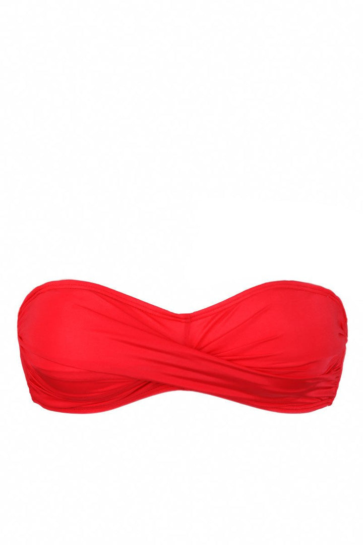 Twist Bandeau Top in Red