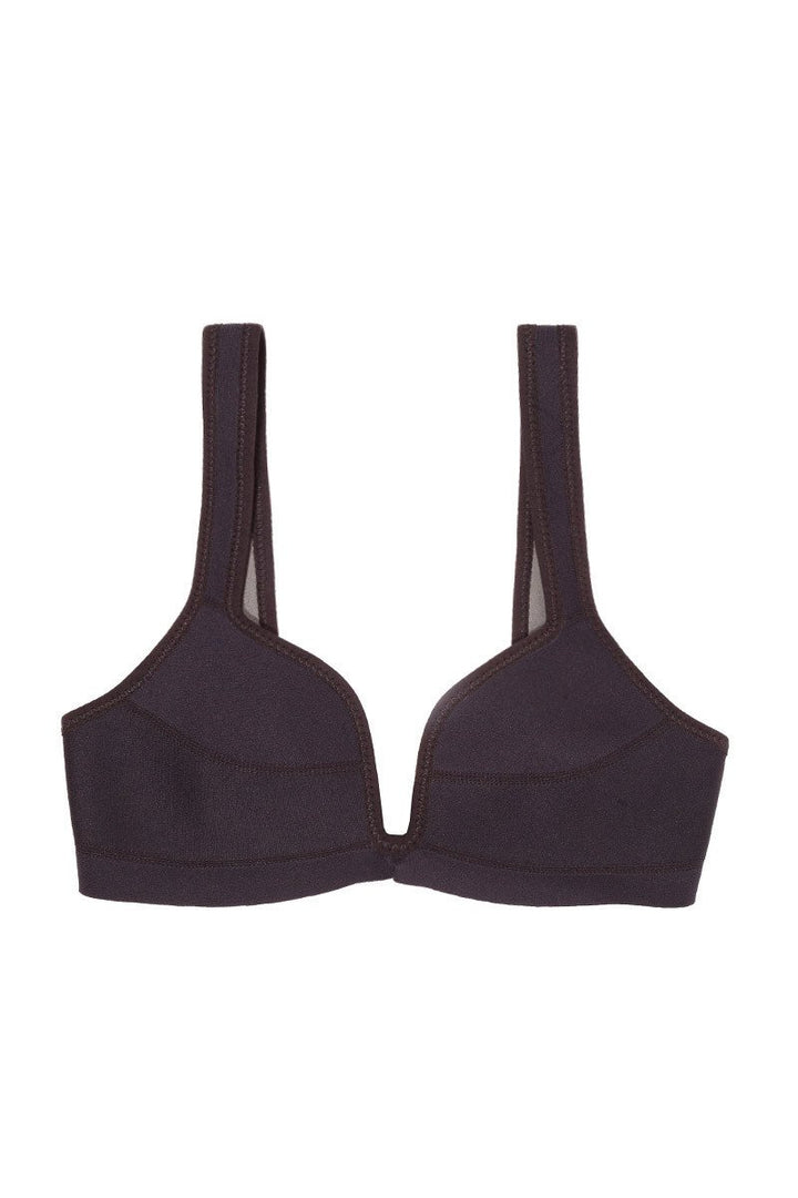 A.T.G. Swimwear Double Strap Sports Bikini Top in Black