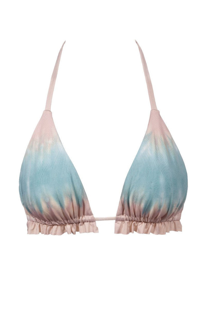 Planet Blue Blue Life Swimwear Gobi Triangle Ruffle Bikini Top in Juniper TD