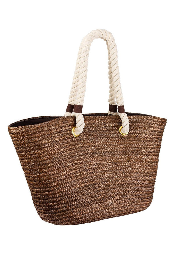 Straw Tote in Brown