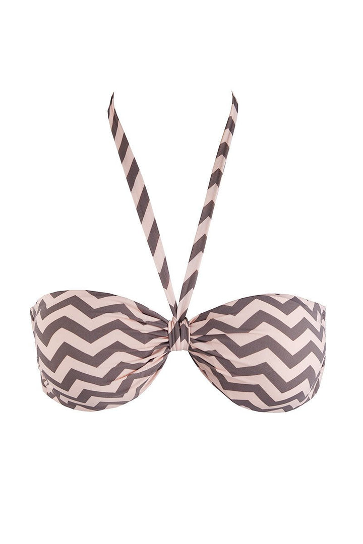 Reversible Top in Pink & Gray Print