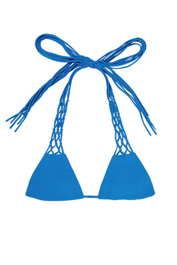 Mikoh Swimwear Coconuts Bikini Top in Tahiti Blue