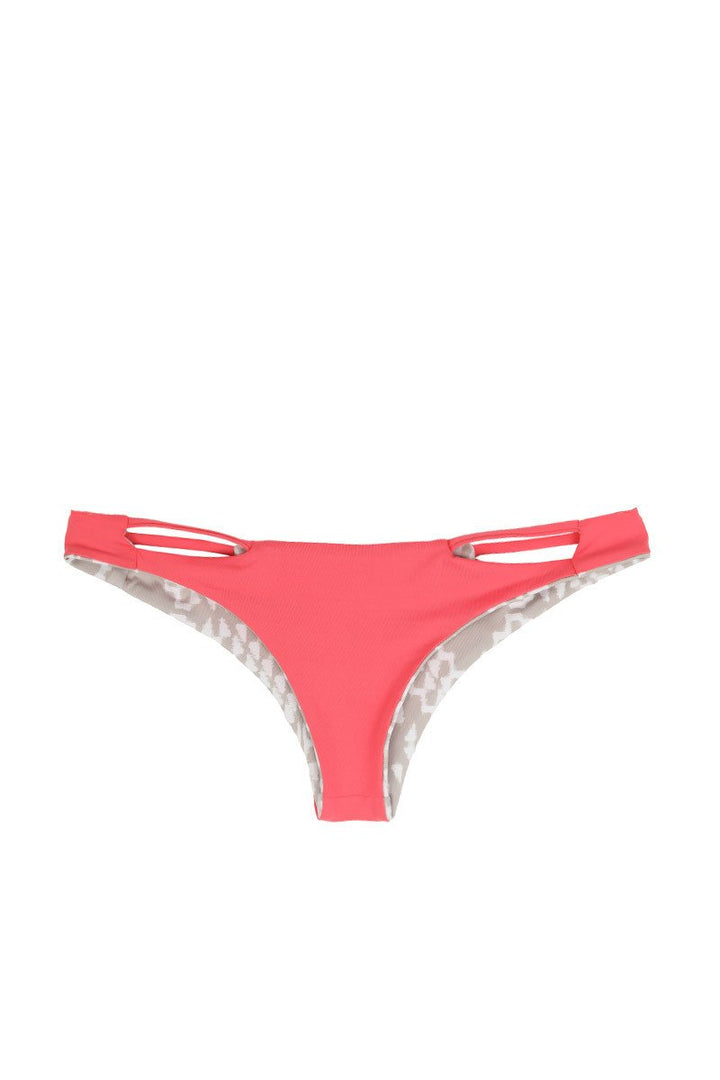 Cut Out Bottom in Reversible Coral & Print