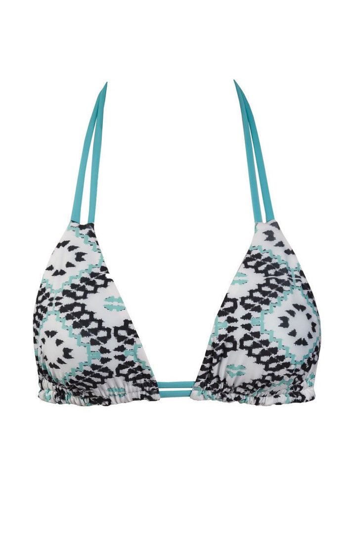 Lotus Top in Reversible Turquoise & Print