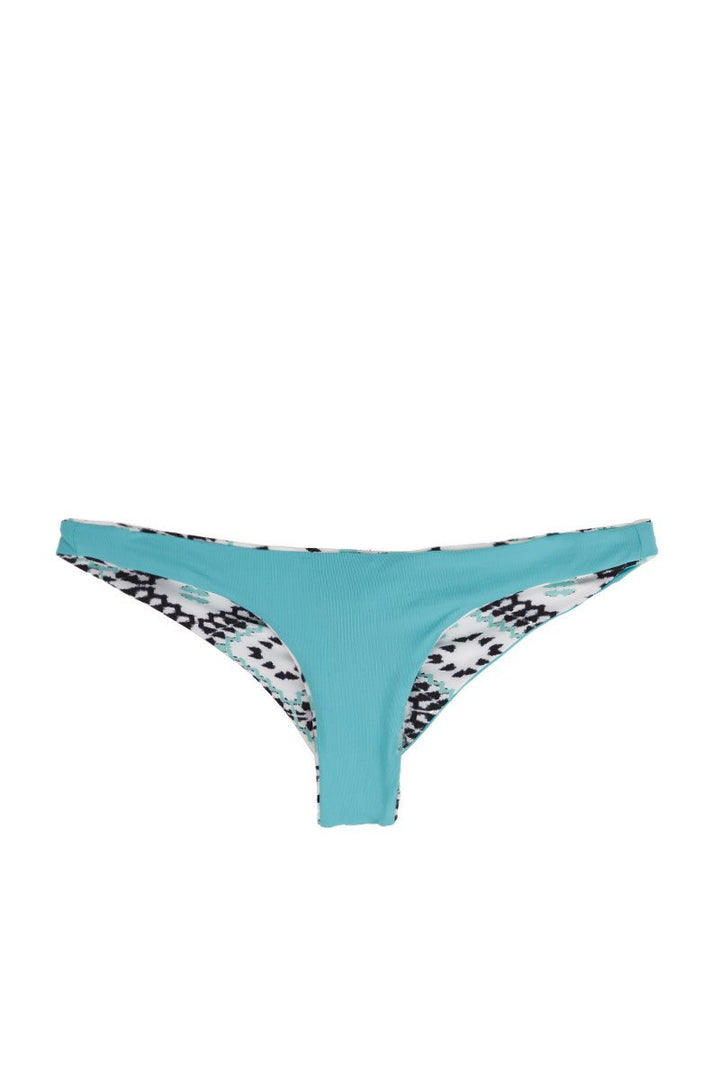 Gigi Bottom in Reversible Turquoise & Print