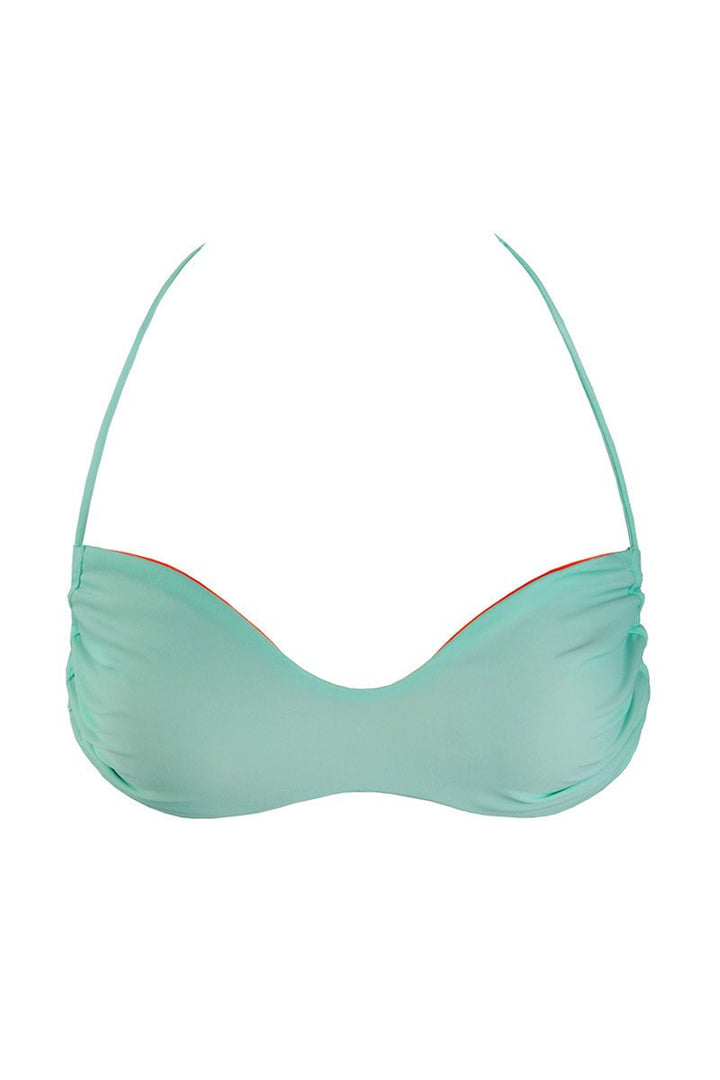 Kovey Swimwear Drifter Bikini Top in Reversible Mint & Coral
