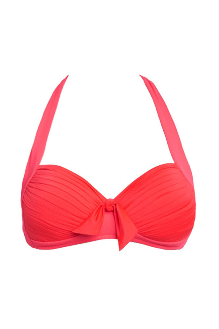 Goddess Soft Cup Halter Top in Coral