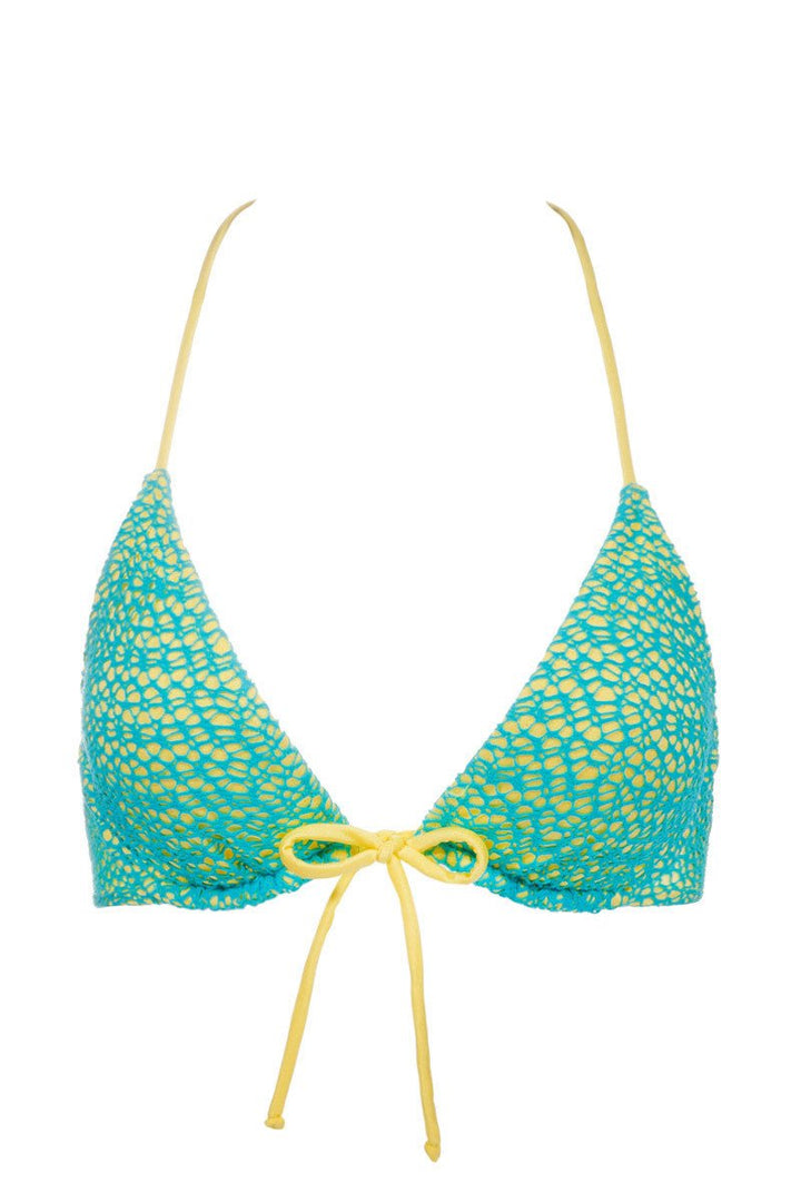 Arthor Top in Aqua & Yellow