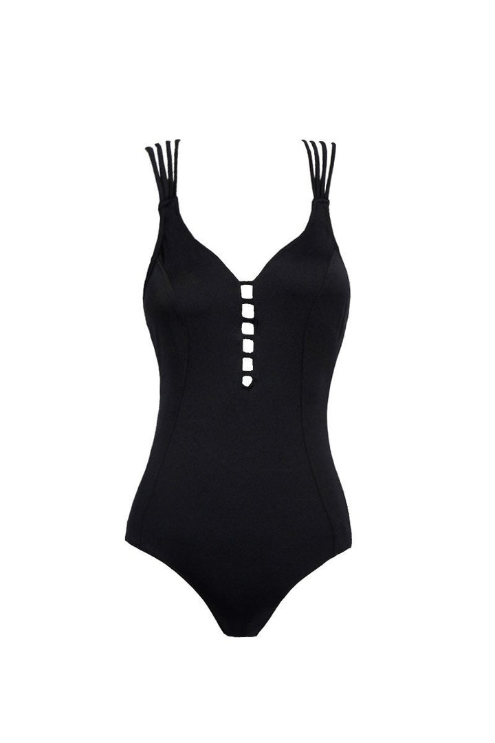Lattice Back One Piece in Black