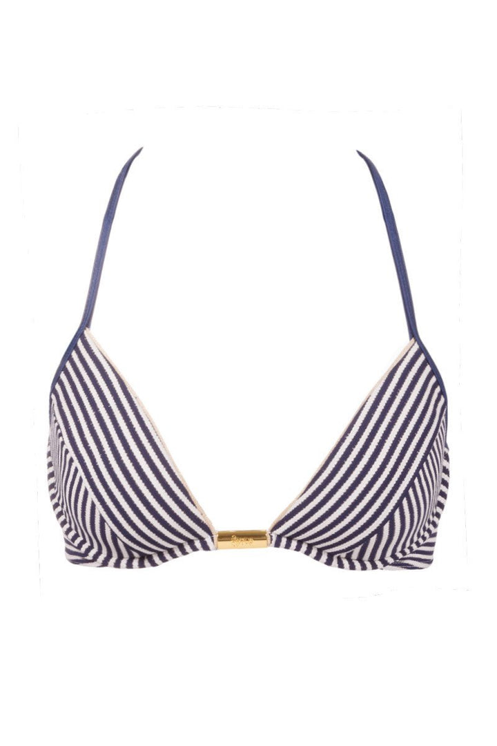 Ahoy Bra Bikini Top in Navy