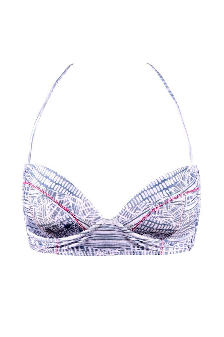 Tallow Swimwear Lithium Bustier Bikini Top in Bob Patchwork