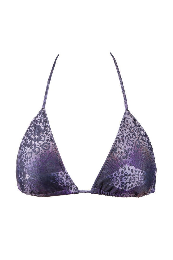 Tallow Swimwear Nine Lives Triangle Bikini Top in Animal