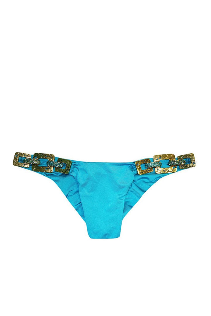 Beach Bunny Swimwear Triple Crown bikini Bottom in Capri Blue