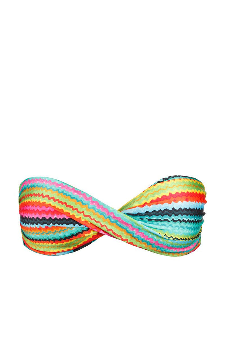 Twist Bandeau Top in Multicolor Stripes