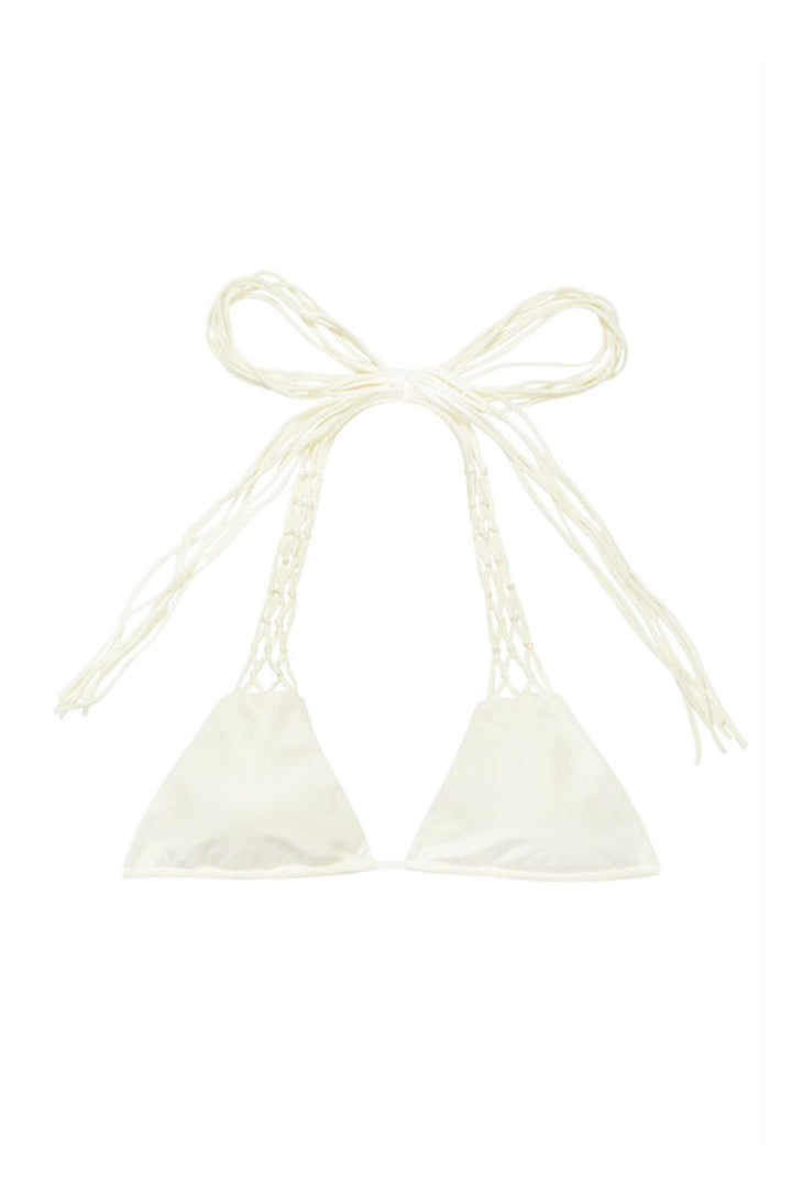 Mikoh Swimwear Coconuts Bikini Top in Bone