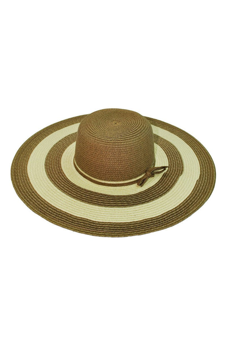 Striped Sun Hat in Brown & Tan
