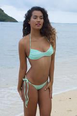 cheyenne, Kovey Swimwear Floater Bikini Bottom in Reversible Mint & Coral