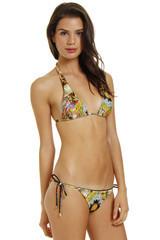 Makeyla, Syrup Swimwear Charmed Triangle Bikini Top in Multi Color Print