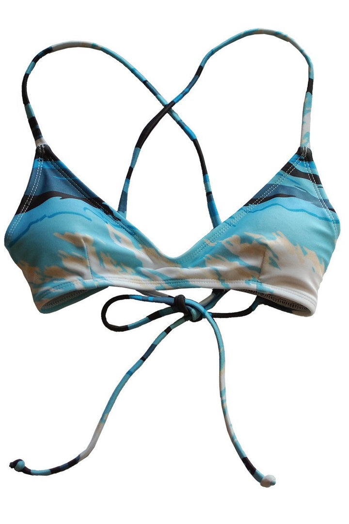 Kovey Swimwear Swell Bikini Top in Wave